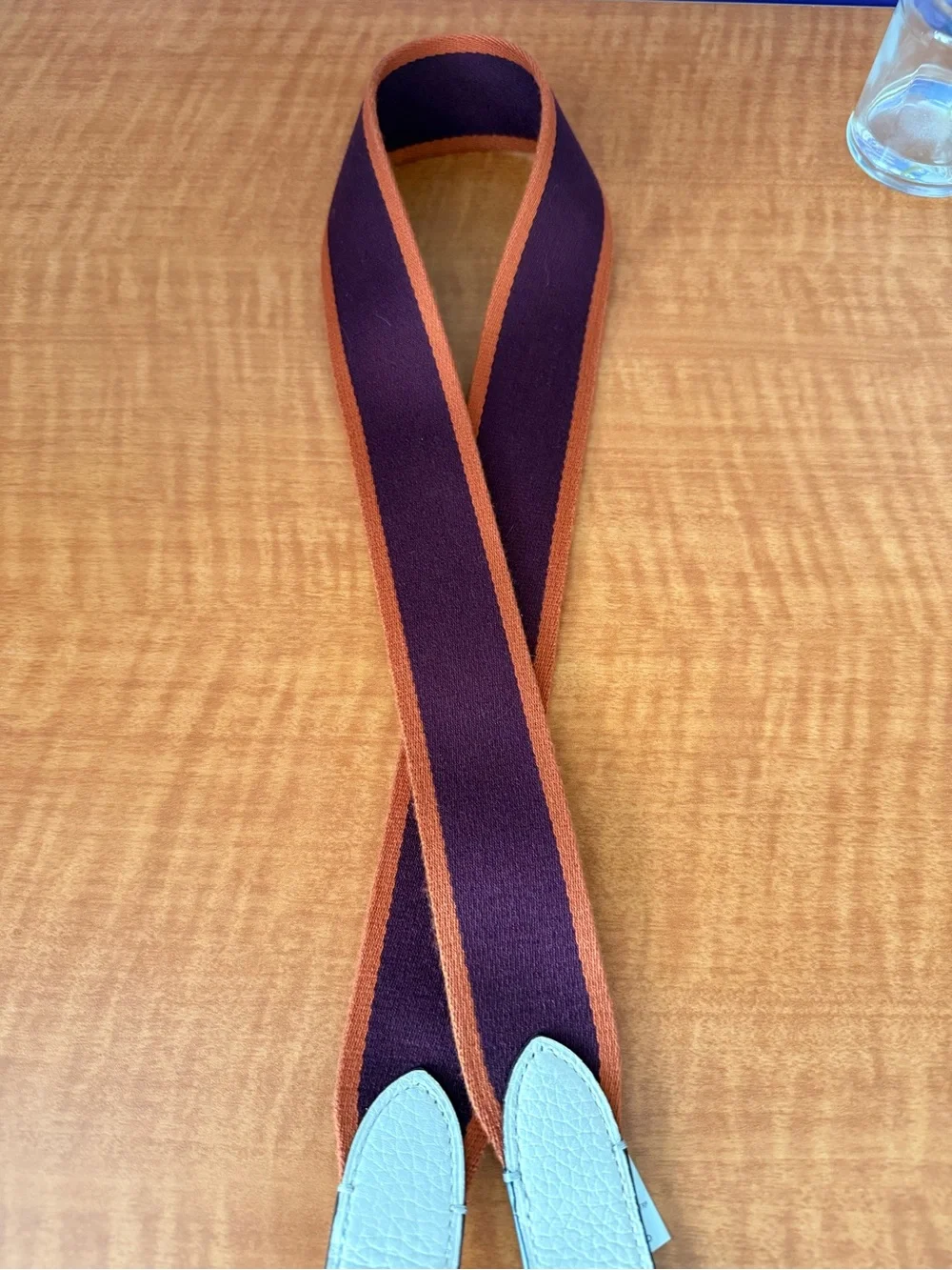 Adjustable Brown Webbing Camera/Bag Strap with Turquoise Edge - Picture 6 of 9